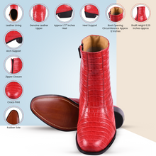 Load image into Gallery viewer, Jazzy Jackman Leather Print Ankle Length Boots
