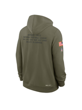 Load image into Gallery viewer, Carolina Panthers NFL Salute to Service 2025 Olive Green Hoodie
