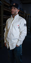 Load image into Gallery viewer, FR Pearl Snap Work Shirt - Phantom White - With U.S Flag
