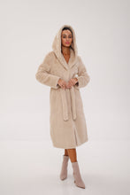Load image into Gallery viewer, Faux Mink Effect Fur Hooded Coat
