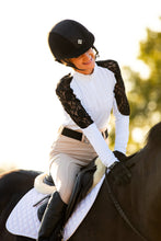 Load image into Gallery viewer, White/ Black lace longsleeve zip front
