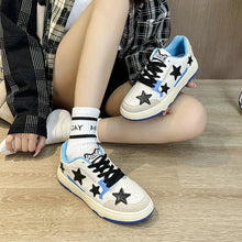 Load image into Gallery viewer, Contrast Star Round Toe Athletic Sneakers – Pastel Flat Shoes
