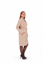 Load image into Gallery viewer, Windsor Classic Wraparound Cashmere Blend Overcoat in Beige
