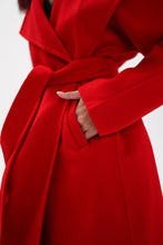 Load image into Gallery viewer, Saga®Furs Silver Fox Wool Alpaca Wraparound Coat

