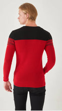 Load image into Gallery viewer, Lagos Red Men&#39;s Slim Fit Red Sweater | QT Black
