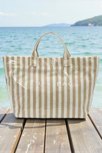 Load image into Gallery viewer, SC - ETA 2/24 - Tan and Beige Striped TOTE BAG
