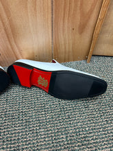 Load image into Gallery viewer, After Midnight White Floral Suede-like Men’s Smoking Red Bottom Prom Dress Shoes Style # 7017
