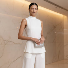 Load image into Gallery viewer, Women's Stand Collar Longline Vest Top &amp; Wide-Leg Trousers Two-Piece Set
