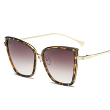 Load image into Gallery viewer, Big Cat Eye Sunglasses Women Black Mirror Sun Glasses
