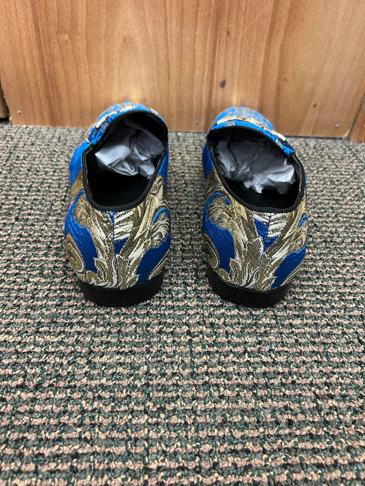 Successos Royal Blue/Gold Men's Red Bottom Dress Shoes Sizes 7-15 CC Suits Successos Royal Blue/Gold Men's Red Bottom Dress Shoes Sizes 7-15 CC Suits