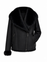 Load image into Gallery viewer, Estella Faux Fur Jacket in Black
