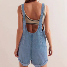 Load image into Gallery viewer, Women's Loose Denim Overall Shorts – Summer Streetwear Bib Shorts
