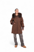 Load image into Gallery viewer, Genuine Fur Trim Down Fill Coat
