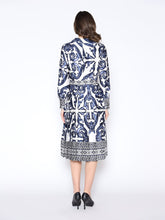 Load image into Gallery viewer, Floral Long Sleeve Lapel Collar Tie Belt Dress - Gracia D36953
