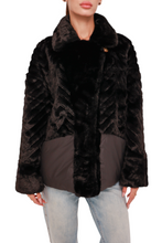 Load image into Gallery viewer, Kaia Eco-Fur Down Fill Coat in Black
