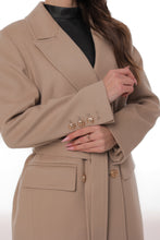 Load image into Gallery viewer, Ellis Tailored Cashmere Wool Coat in Beige
