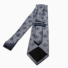 Load image into Gallery viewer, Extra Long Blue Jerusalem Cross Necktie with White Accents

