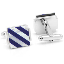 Load image into Gallery viewer, Floating Mother of Pearl Striped Cufflinks
