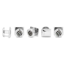 Load image into Gallery viewer, Onyx and Mother of Pearl Checker 5-Stud Set
