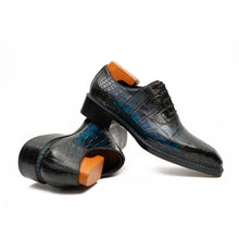 Load image into Gallery viewer, BLUE Crocodile Oxford Shoes Goodyear Norwegian 8015

