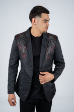 Load image into Gallery viewer, Men's Double Button Rhinestone Black Blazer
