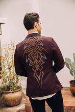 Load image into Gallery viewer, Men's Double Button Rhinestone Wine Blazer
