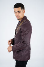 Load image into Gallery viewer, Men's Double Button Rhinestone Wine Blazer
