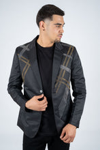 Load image into Gallery viewer, Men's Double Button Rhinestone Black Blazer
