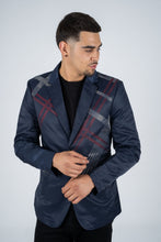 Load image into Gallery viewer, Men's Double Button Rhinestone Navy Blazer
