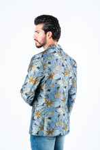 Load image into Gallery viewer, Men's Double Button Blue Flowers Print Blazer
