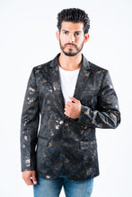 Load image into Gallery viewer, Men's Double Button Blue Flowers Print Blazer
