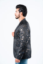 Load image into Gallery viewer, Men's Double Button Blue Flowers Print Blazer
