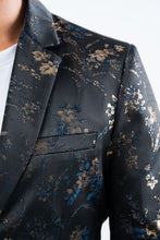 Load image into Gallery viewer, Men's Double Button Blue Flowers Print Blazer
