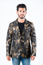 Load image into Gallery viewer, Men's Double Button Brown Flowers Print Blazer
