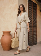 Load image into Gallery viewer, 100% Linen Camp-Collar Patch-Pocket Top BRENNA
