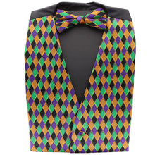 Load image into Gallery viewer, Vittorio Farina Mardi Gras Vest &amp; Bow Tie ONLY Ver 1.
