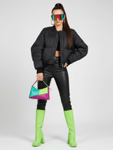 Load image into Gallery viewer, BUSHWICK Checkerboard Sequin Cropped Jacket BYMANYC ® New York
