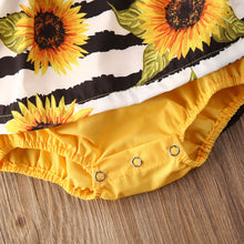 Load image into Gallery viewer, Newborn Baby Girl Lace Ruffle Sunflower Romper Set - # BAAA1B1110003
