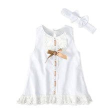 Load image into Gallery viewer, 2pcs Set Baby Girl's Summer Dress | With Bow Headband - # BAAA51110005
