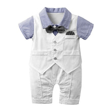 Load image into Gallery viewer, Gentleman Short Sleeve Bodysuit for Boys (White) - # BAAA71710012
