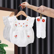 Load image into Gallery viewer, Embroidered Baby Girl Romper with Socks for Summer - # BAAA21110041
