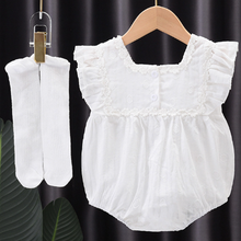 Load image into Gallery viewer, Embroidered Baby Girl Romper with Socks for Summer - # BAAA21110041
