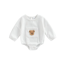 Load image into Gallery viewer, Cute Bear Embroidery Baby Romper | With Front Pocket - # BAAA21110057
