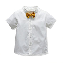 Load image into Gallery viewer, Boys' Gentleman Set with Short Sleeve Shirt and Suspenders - # BAAA71710013

