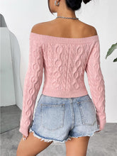 Load image into Gallery viewer, Bare Shoulders Form-Fitting Short Knit Sweater  | NCS
