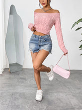 Load image into Gallery viewer, Bare Shoulders Form-Fitting Short Knit Sweater  | NCS
