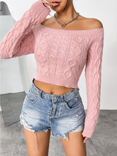 Load image into Gallery viewer, Bare Shoulders Form-Fitting Short Knit Sweater  | NCS

