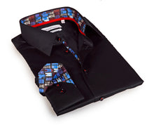 Load image into Gallery viewer, Barney Button-Up Shirt With Contrast Details // Black // Contemporary Fit (Regular)

