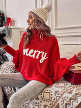 Load image into Gallery viewer, Batwing Turtleneck Christmas Knit Sweater for Women | NCS
