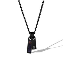 Load image into Gallery viewer, Birthstone &amp; Initial Tag Necklace - Stealth
